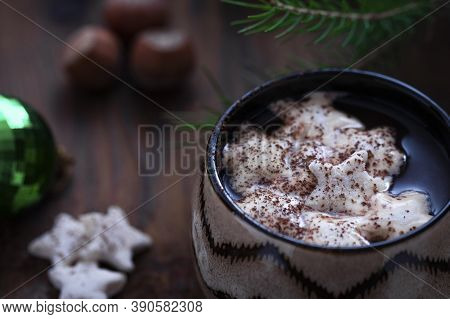 New Year. Sweet Gingerbread Cookies. Hot Cocoa With Marshmallows.