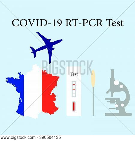Vector Illustration Carrying Out Rt Pcr Test To Diagnose Coronavirus Infection. France People Protec