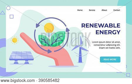 Renewable Energy Hand Hold Green Leaf Lamp Bulb Recycle Wind Solar Energy Campaign For Web Website H