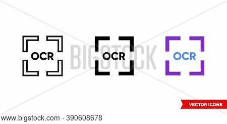 General Ocr Icon Of 3 Types Color, Black And White, Outline. Isolated Vector Sign Symbol.