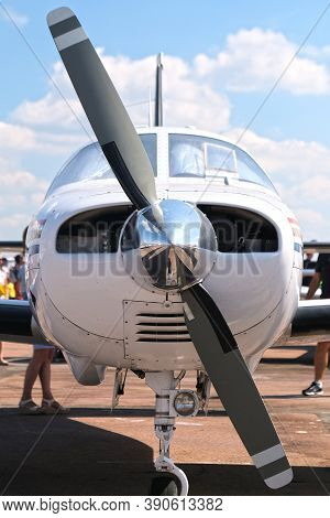 Propellers On A Single Engine Biplane At Exhibition.