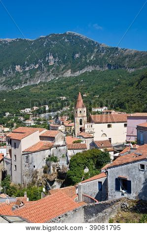 Panoramiczny widok Maratea. Basilicata. Włochy.