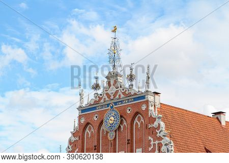 Anciet Architecture Building - House Of Blackheads. Photo Taken In Latvia, Riga.