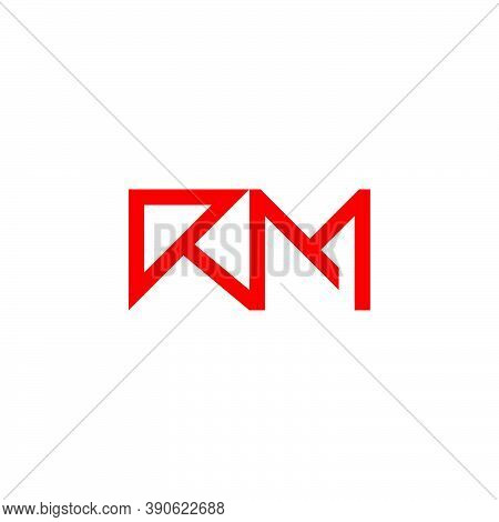 Letter Rm Simple Arrow Geometric Line Logo Vector