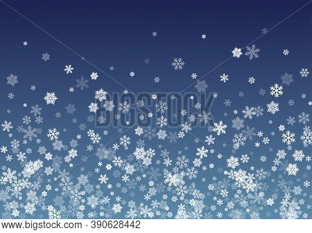 Snow Flakes Falling Macro Vector Illustration, Christmas Snowflakes Confetti Falling Chaotic Scatter