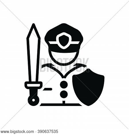 Black Solid Icon For Fighter Warrior Trooper Knight Soldier Combatant Athlete