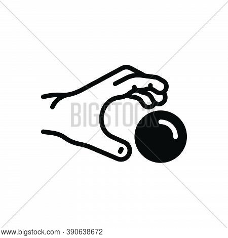 Black Solid Icon For Grab Caught Catch-hold-of Capture Take Grip Pick Ball Hand Throw