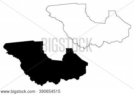 Western Equatoria State (states Of South Sudan, Equatoria Region) Map Vector Illustration, Scribble 