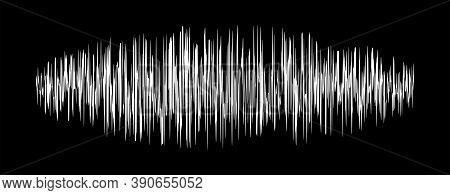 Sound Signal Waveform, Audio Wave Line On Black, Sound Wave For Voice ...