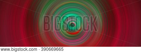 Abstract Round Red Background. Circles From The Center Point. Image Of Diverging Circles. Rotation T