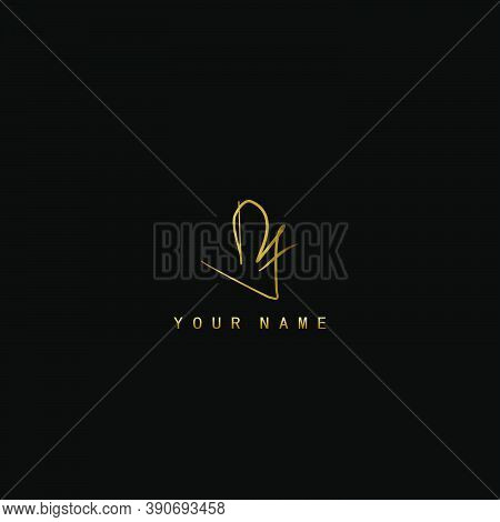 Gold Signature Logo D And F, Df Initial Letter Logo Sign. Handwriting Calligraphic Signature Logo Te
