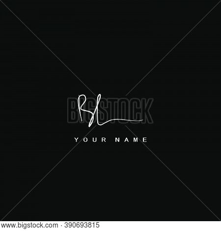 Signature Logo  B And L, Bl Initial Letter. Handwriting Calligraphic Signature Logodesign.