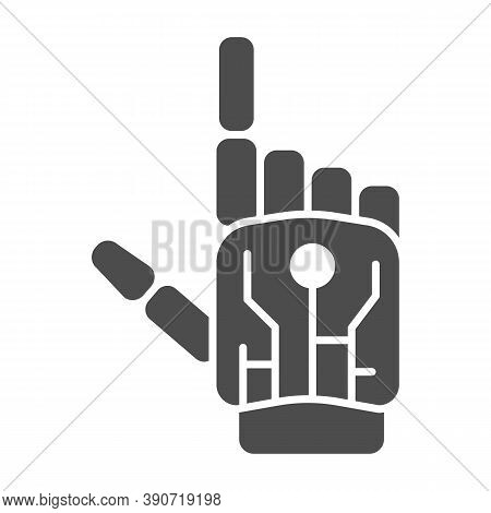 Robot Mechanical Arm Solid Icon, Robotization Concept, Robotic Hand Sign On White Background, Roboti