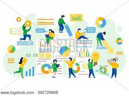 Statistics And Analysis, Graphics Or Chart And Index Numbers Vector. Statistical And Analytical Data