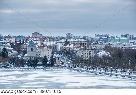 Snowy Winter Morning In Ternopil, Ukraine