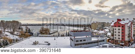 Snowy Winter Morning In Ternopil, Ukraine