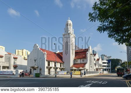 Singapore - December 4, 2019: The Kampong Kapor Methodist Church At Little India District In Singapo