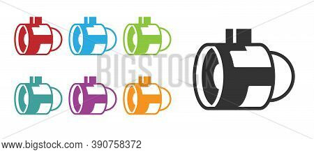 Black Jet Engine Turbine Icon Isolated On White Background. Plane Turbine. Airplane Equipment. Jet P