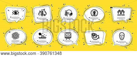 Medical Icons Set. Speech Bubble Offer Banners. Yellow Coupon Badge. Included Icon As Skin Moisture,