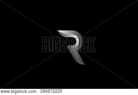 Letter R Alphabet Logo Icon For Company And Business. Black And White Gradient Design. Suitable For 