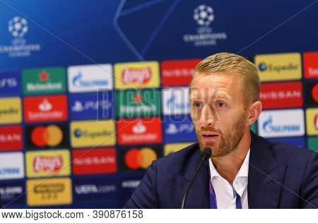 Kyiv, Ukraine - September 29, 2020: Gent Manager Wim De Decker Attends The Press-conference After Th