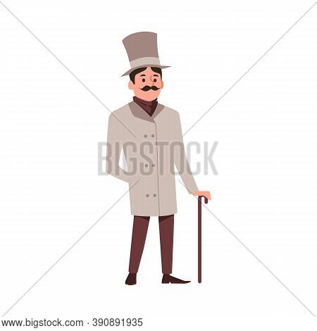 Flat Vector Isolated Illustration Of Gallant Victorian English Aristocrat