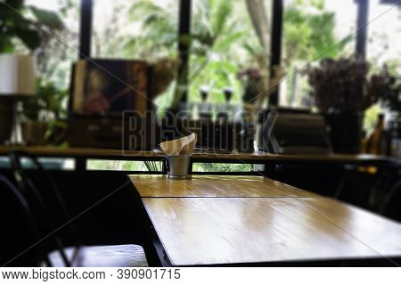 Clean Coffee Shop Furniture Set, Stock Photo