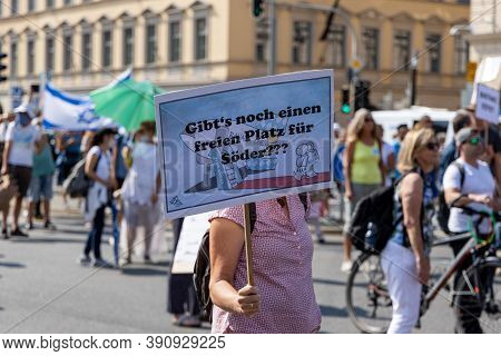 Demonstration In Odeansplatz, Munich, Germany On The 12.09.2020, Protest Against Corona Regulations 