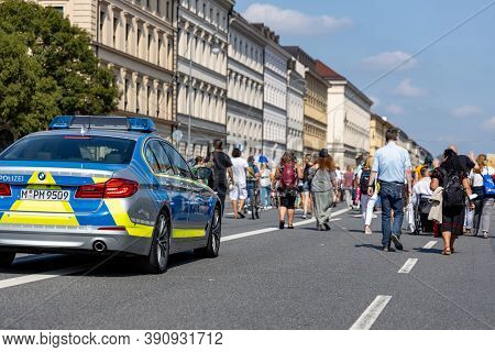 Demonstration In Odeansplatz, Munich, Germany On The 12.09.2020, Protest Against Corona Regulations 
