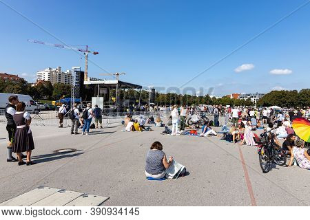 Demonstration In Theresienwiese, Munich, Germany On The 12.09.2020, Protest Against Corona Regulatio
