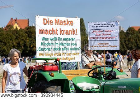 Demonstration In Theresienwiese, Munich, Germany On The 12.09.2020, Protest Against Corona Regulatio