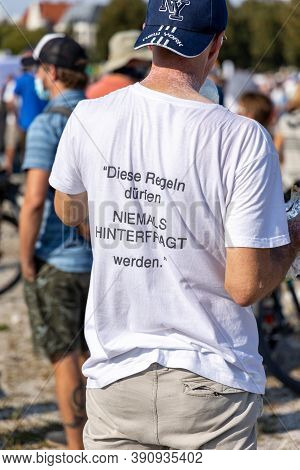 Demonstration In Theresienwiese, Munich, Germany On The 12.09.2020, Protest Against Corona Regulatio