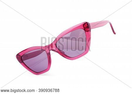 Stylish Black Sunglasses Isolated On White Background