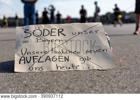 Demonstration In Theresienwiese, Munich, Germany On The 12.09.2020, Protest Against Corona Regulatio