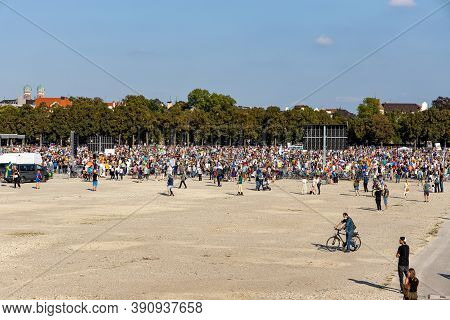 Demonstration In Theresienwiese, Munich, Germany On The 12.09.2020, Protest Against Corona Regulatio