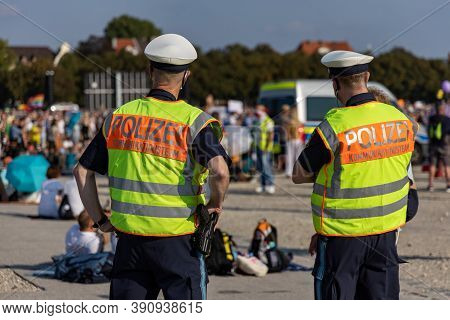 Demonstration In Theresienwiese, Munich, Germany On The 12.09.2020, Protest Against Corona Regulatio