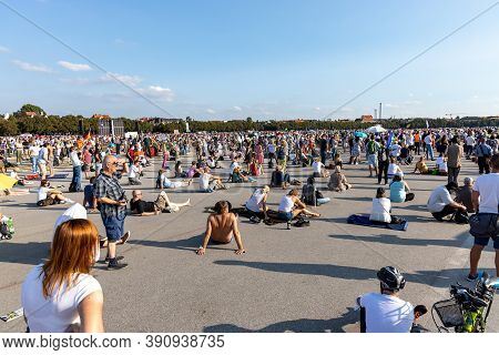 Demonstration In Theresienwiese, Munich, Germany On The 12.09.2020, Protest Against Corona Regulatio