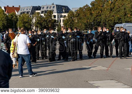 Demonstration In Theresienwiese, Munich, Germany On The 12.09.2020, Protest Against Corona Regulatio