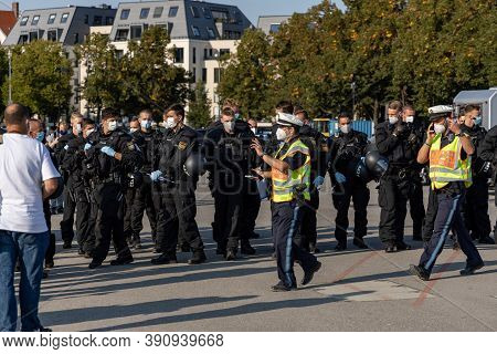 Demonstration In Theresienwiese, Munich, Germany On The 12.09.2020, Protest Against Corona Regulatio