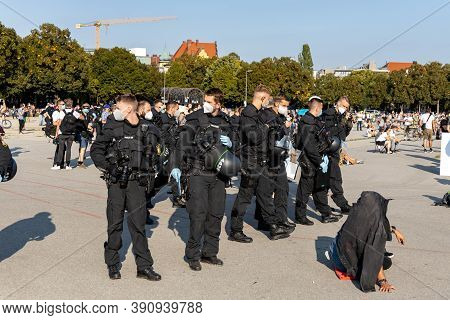 Demonstration In Theresienwiese, Munich, Germany On The 12.09.2020, Protest Against Corona Regulatio