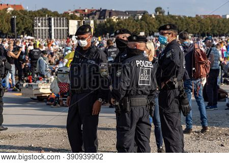 Demonstration In Theresienwiese, Munich, Germany On The 12.09.2020, Protest Against Corona Regulatio