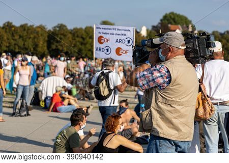 Demonstration In Theresienwiese, Munich, Germany On The 12.09.2020, Protest Against Corona Regulatio