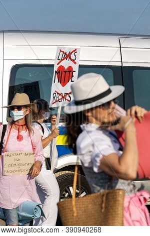 Demonstration In Theresienwiese, Munich, Germany On The 12.09.2020, Protest Against Corona Regulatio