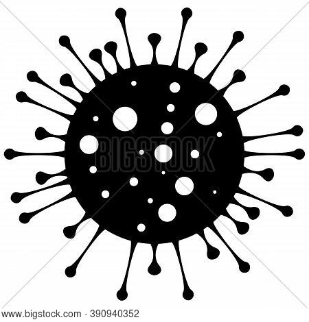 Coronavirus Bacteria Cell Icon, 2019-ncov, Covid-2019, Covid-19 Novel Coronavirus Bacteria. No Infec
