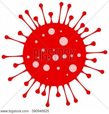 Coronavirus Bacteria Cell Icon, 2019-ncov, Covid-2019, Covid-19 Novel Coronavirus Bacteria. No Infec