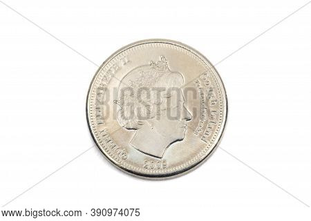 A Close Up View Of A Five Pence Coin From Gough Island