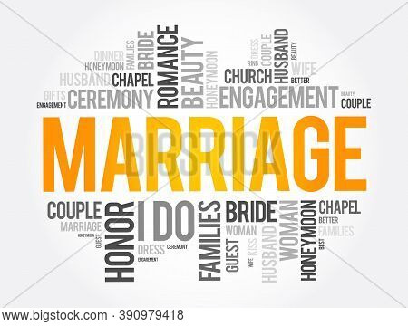 Marriage - Word Cloud Collage, Concept Background