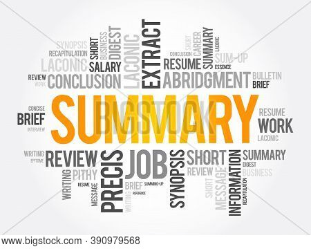 Summary Word Cloud Collage, Business Concept Background