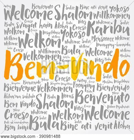 Bem-vindo (welcome In Portuguese) Word Cloud In Different Languages