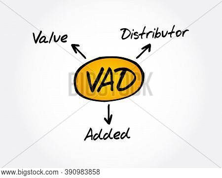 Vad - Value Added Distributor Acronym, Business Concept Background